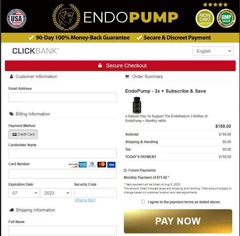EndoPump EndoPump - Order Page